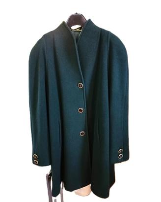 Cappotto donna 3/4 verde petrolio lana