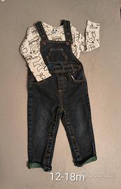 Salopette e maglia bimbo 12-18m