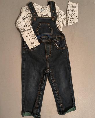 Salopette e maglia bimbo 12-18m