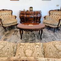 Divano, Poltrone e Tavolino Stile Luigi XV Rococò