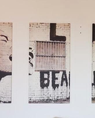 Tris quadri stampa su tela "Life is Beautiful". 