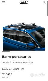 Barre Portacarico Audi originale NUOVO