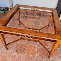 tavolo intarsiato in legno massello 