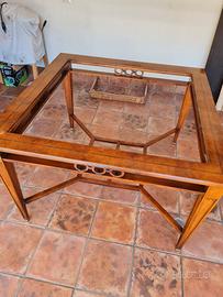 tavolo intarsiato in legno massello 