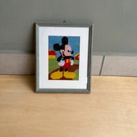 Quadro vintage Topolino fatto punto croce a mano
