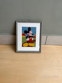 Quadro vintage Topolino fatto punto croce a mano