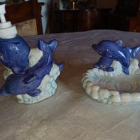 Grazioso set dispenser+ portasapone ceramica