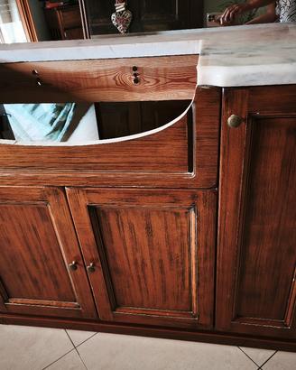 Mobiletto bagno in legno usato