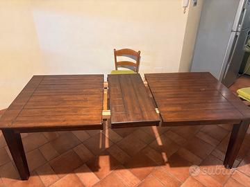 Tavolo allungabile in legno massello di faggio