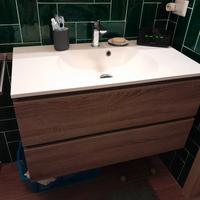 Arredo bagno specchiera e mobile sospeso