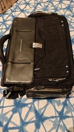 Borsa ufficio - 24 ore PiQuadro in pelle nera