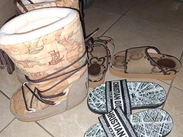 stivali neve bambina ciabatte 34 scarpe lotto set