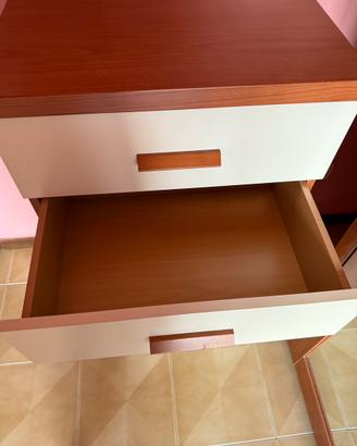 Set cassettiere e comodini in legno - 4 pezzi