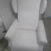 Poltrona Zucchetti in pelle bianca 