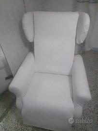 Poltrona Zucchetti in pelle bianca 