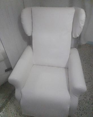 Poltrona Zucchetti in pelle bianca 