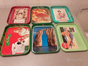 6 vassoi Coca-Cola vintage santaclaus babbonatale 