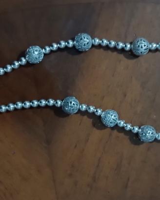 collana perle grigio 