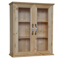 vetrina pensile e d'appoggio in legno arte povera