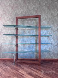 Libreria Cattelan Italia legno e vetro 