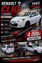 🚗 RENAULT CLIO 1.2 BENZINA/GPL 2011 – 80.000 KM C