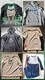 Lotto 7 pezzi maglie, pigiama abbigliamento ragazz