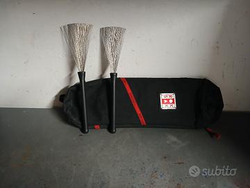 custodia per bacchette batteria con spazzole 