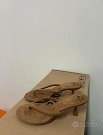 Sandalo donna infradito beige tg 37 nuovo