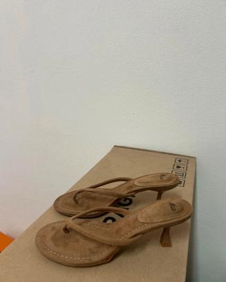 Sandalo donna infradito beige tg 37 nuovo