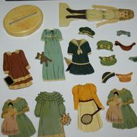 Bambole legno sagoma, magnetica, vintage con abiti