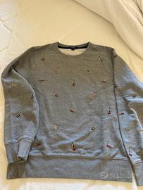 Felpa grigia Gant con ricami