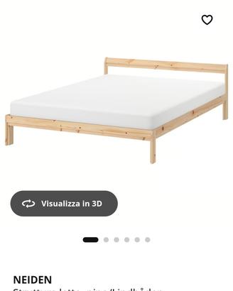 Struttura letto matrimoniale con doghe