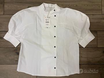 Camicia bianca maniche corte cotone Zara