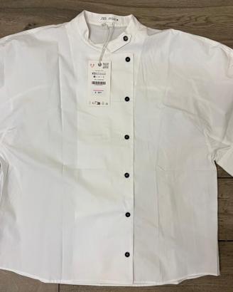 Camicia bianca maniche corte cotone Zara