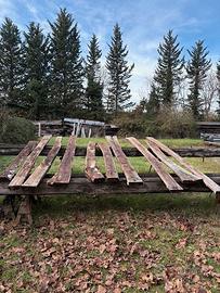 Numero 10 tavoloni di legno grezzo di castagno