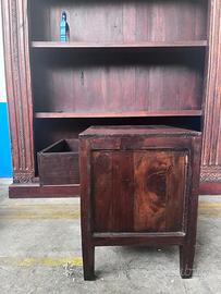 Comodino con 2 Cassetti in Legno Massello