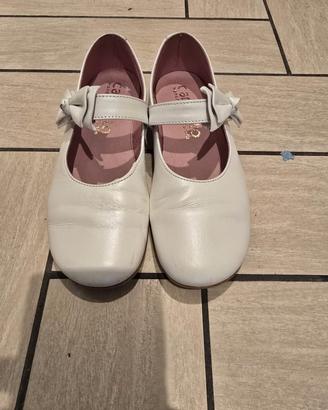 ballerine bambina di pelle bianche