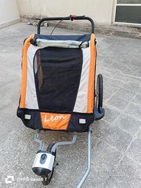 Rimorchio bici per trasporto bimbi