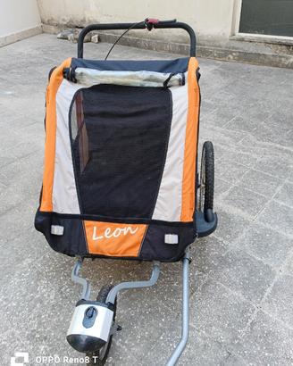 Rimorchio bici per trasporto bimbi