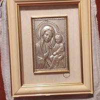 madonna con bambino argento e dettagli oro