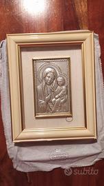 madonna con bambino argento e dettagli oro