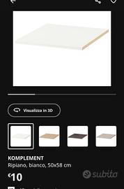 ripiani Komplement Ikea per il Pax