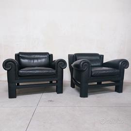 Coppia poltrone di Design PIRELLI in pelle