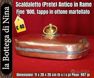 Scaldaletto (Prete) Antico, in Rame Fine 800