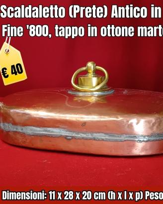 Scaldaletto (Prete) Antico, in Rame Fine 800