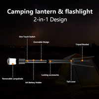 Torcia LED Lampada da campeggio Zoomabile