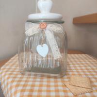 Biscottiera in vetro e ceramica