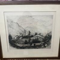 Virgilio tramontin acquaforte incisione quadro