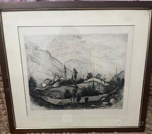 Virgilio tramontin acquaforte incisione quadro
