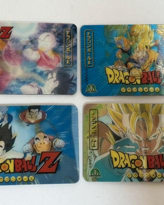 Lotto 4 Tessere Lenticolari 3D Dragon Ball Z